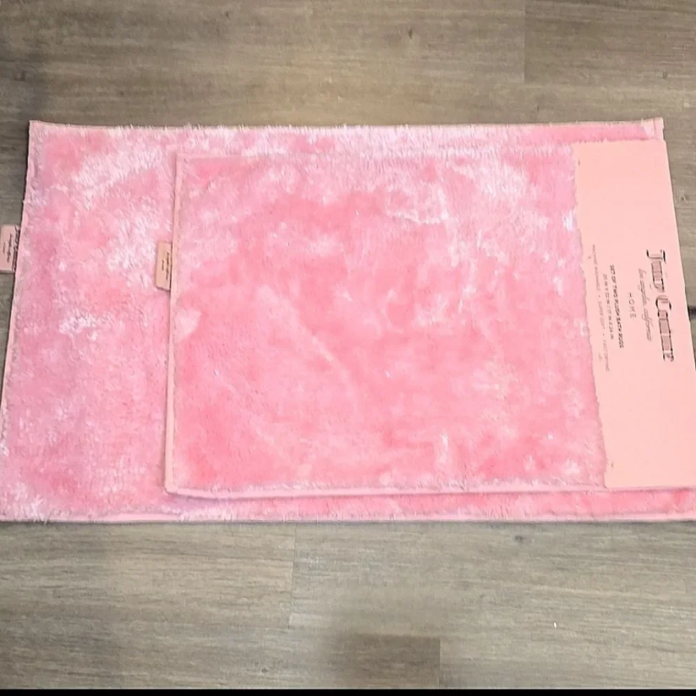 Juicy Couture Home Set Of‎ 2 Plush Bath Rugs- Pink